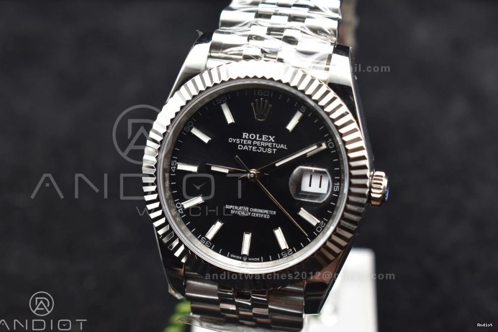 Jubilee Dial 633 Black DateJust Edition 1:1 DIWF Stick 41 904L on Steel 126334 Bracelet WellDesigned SA Best 0818